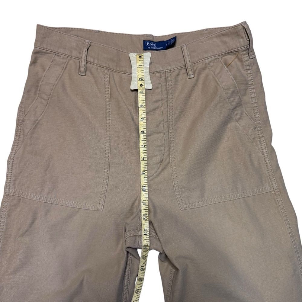 Polo Ralph Lauren Tan Cotton Sateen Utility Pants Trousers Women's Size 8 - Picture 8 of 9